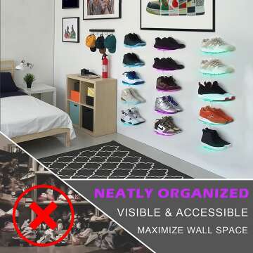 LED Floating Shoe Shelf Set of 5 with Glow Options