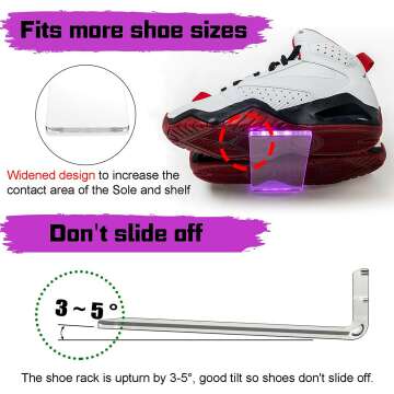 LED Floating Shoe Shelf Set of 5 with Glow Options