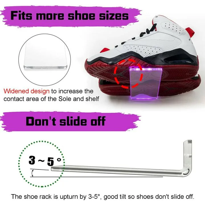 LED Floating Shoe Shelf Set of 5 with Glow Options