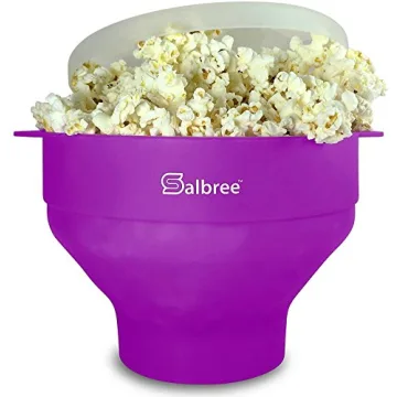 Salbree Silicone Microwave Popcorn Popper - Collapsible, No Oil Needed, Multiple Colors