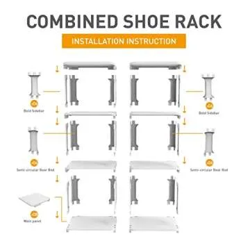 Amllas Shoe Rack for Closet, Stackable , Adjustable Shoe Organizer Shelf for Entryway, Small Shoe Storage Space Saver for Women Kids