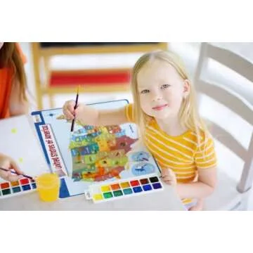 Merka Placemats for Kids, 4 Pack Educational Placemats for Dining Table, No-Slip, Washable, Reusable, Learning Solar System, Human Body Chart, World Geography, and USA Map