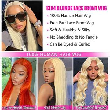 28 Inch 613 Blonde Lace Front Wigs Human Hair Straight Blonde 13x4 HD Lace Front Wigs Human Hair Pre Plucked Hairline with Baby Hair 613 Glueless Wigs Human Hair Pre Plucked 613 Wigs for Black Women