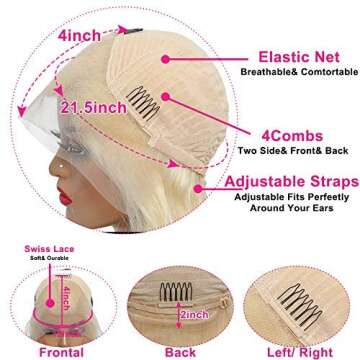 28 Inch 613 Blonde Lace Front Wigs Human Hair Straight Blonde 13x4 HD Lace Front Wigs Human Hair Pre Plucked Hairline with Baby Hair 613 Glueless Wigs Human Hair Pre Plucked 613 Wigs for Black Women