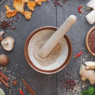 Helen’s Asian Kitchen Suribachi Set - Ceramic Mortar & Pestle