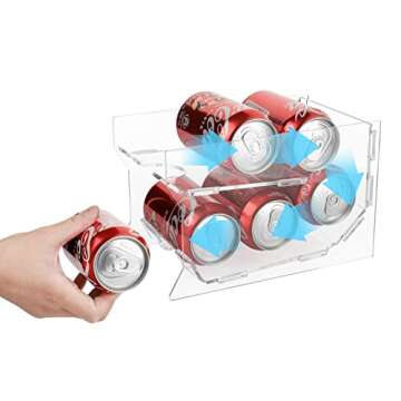 Soda Can Organizer for Mini Fridge - Auto Dispenser Rack