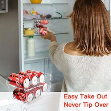 Soda Can Organizer for Mini Fridge - Auto Dispenser Rack
