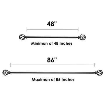 QITERI Adjustable Curtain Rod with Twisted Finials - Elegant Window Treatment Solution