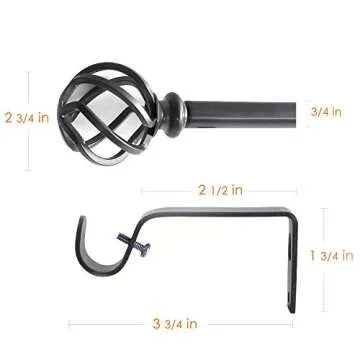 QITERI Adjustable Drapery Window Curtain Rod - Stylish & Durable