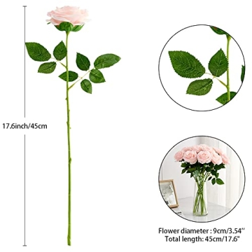 IUKnot 10pcs Faux Rose Bouquet for Weddings and Decor