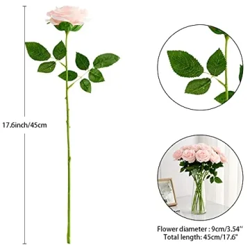 IUKnot 10pcs Faux Rose Bouquet for Weddings and Decor