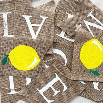 Uniwish Burlap Lemonade Banner for Summer Fun