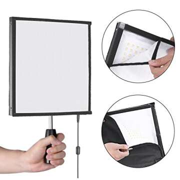 Neewer Foldable 256 LED Lighting Panel on Frabic, with 2.4G 11-Channel Remote Control and AC