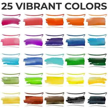 Artist Watercolor Brush Pens Set of 26 Vibrant Markers with Bonus 1 Water Brush Pen 25 Colors Flexible Nylon Tips Paper Pad & Carry Case Non-Toxic Safe & Fun Watercolors