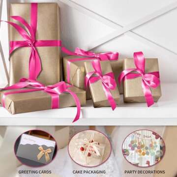 Seimneire Hot Pink Satin Ribbon 1 Inch 25 Yards Quality