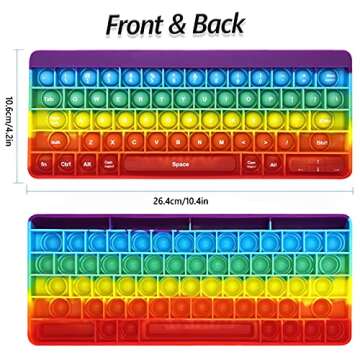 Exun Push Pops Bubble Fidget Sensory Toys Rainbow Popping Silicone Game Toy Anxiety & Stress Reliever Autism Toy for Kids and Adults Anxiety ADHD ADD Autism (Keyboard)