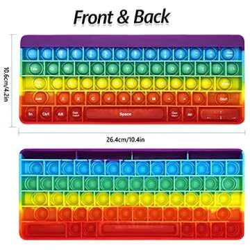 Exun Push Pops Bubble Fidget Sensory Toys Rainbow Popping Silicone Game Toy Anxiety & Stress Reliever Autism Toy for Kids and Adults Anxiety ADHD ADD Autism (Keyboard)