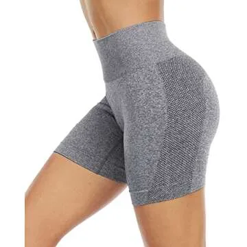 SALSPOR Workout Shorts Women, High Waist Seamless Gym Spandex Shorts(A,Dark Gray,M)