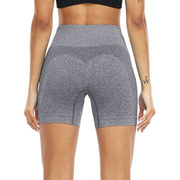 SALSPOR Workout Shorts Women, High Waist Seamless Gym Spandex Shorts(A,Dark Gray,M)