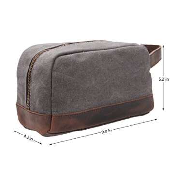 Vintage Leather Canvas Travel Toiletry Bag for All
