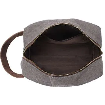 Vintage Leather Canvas Travel Toiletry Bag for All