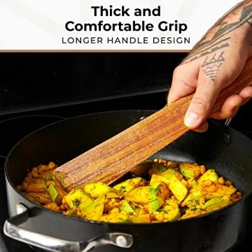 12-inch Teak Wood Spatula Set for Versatile Kitchen Use