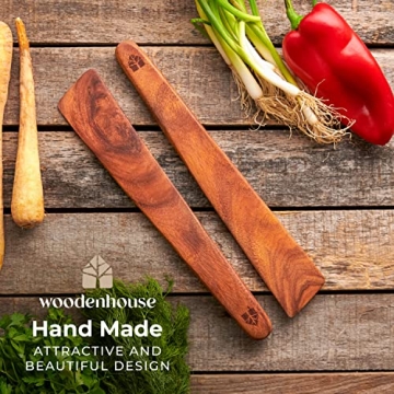 12-inch Teak Wood Spatula Set for Versatile Kitchen Use