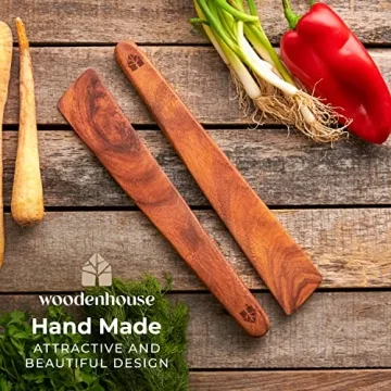 12-inch Teak Wood Spatula Set for Versatile Kitchen Use