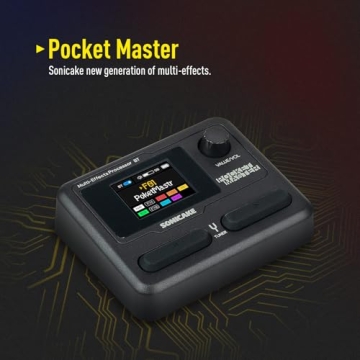 SONICAKE Pocket Master-Portable Multi Effects Pedal, 100+ Built-in Guitar/Bass/Acoustic Effects, Amp Modeling, IR Cabinets Simulation, Stereo OTG USB Audio Interface, Rechargeable Guitar Pedal (Black)