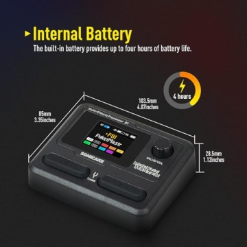 SONICAKE Pocket Master-Portable Multi Effects Pedal, 100+ Built-in Guitar/Bass/Acoustic Effects, Amp Modeling, IR Cabinets Simulation, Stereo OTG USB Audio Interface, Rechargeable Guitar Pedal (Black)