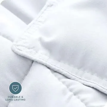 Bare Home Comforter Set - Full Size - Ultra-Soft - Goose Down Alternative - Premium 1800 Series - All Season Warmth (Full, White)