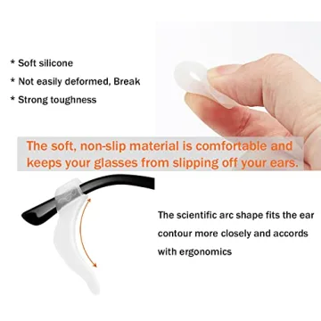 PTSLKHN Eyeglass Ear Hooks for Secure Fit - 10 Pairs