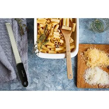 Citrus Lemon Zester & Cheese Grater by AdeptChef - Parmesan Cheese, Lemon, Ginger, Garlic, Nutmeg, Vegetables, Fruits - Very sharp Stainless Steel Blade Protective Cover, Dishwasher Safe