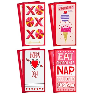 Hallmark Valentine's Day Cards Assortment - 8 Unique Designs with Envelopes