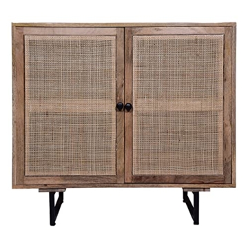 Urban Port 35 Inch Accent Cabinet with Rattan Doors