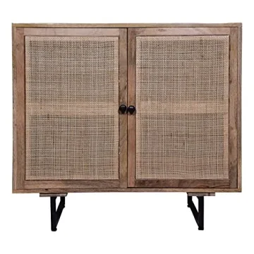 Urban Port 35 Inch Accent Cabinet with Rattan Doors