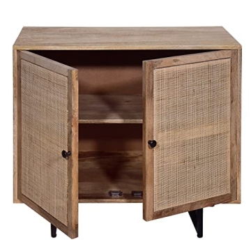 Urban Port 35 Inch Accent Cabinet with Rattan Doors