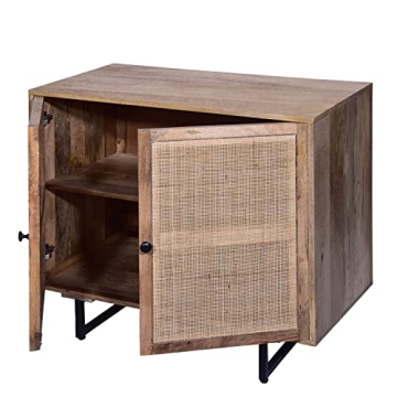 Urban Port 35 Inch Accent Cabinet with Rattan Doors