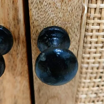 Urban Port 35 Inch Accent Cabinet with Rattan Doors