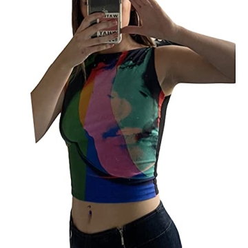 Y2K Graphic Print Womens Crop Top for Summer Style
