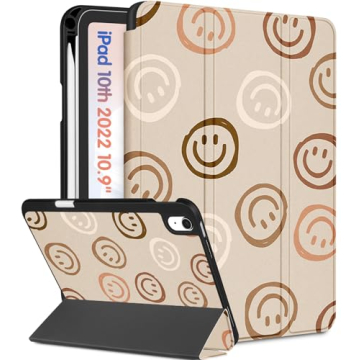 Wazzasoft for Apple iPad 10th Generation Case 10.9 Inch Cute Women Girls Kids Folio Cover Girly Kawa...