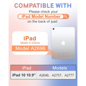 Cute Wazzasoft iPad 10th Gen Case with Pencil Holder