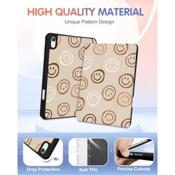 Cute Wazzasoft iPad 10th Gen Case with Pencil Holder