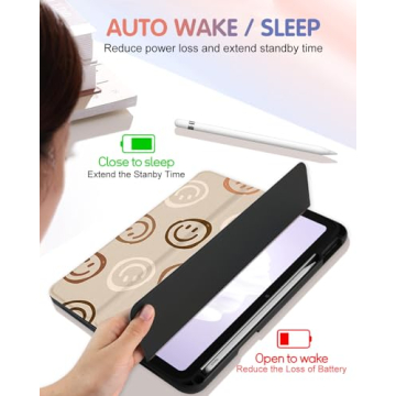 Cute Wazzasoft iPad 10th Gen Case with Pencil Holder