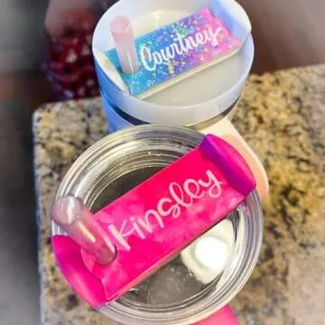 Personalized Stanley Tumbler Name Plates，Custom Stanley Name Tag for 20 30 40 Oz Tumblers Lid，Tumbler Topper - Ideal Stanley Cup ID Gifts (Color*1)