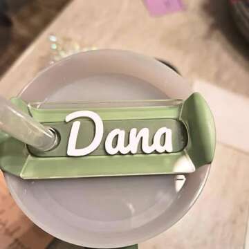 Personalized Stanley Tumbler Name Plates，Custom Stanley Name Tag for 20 30 40 Oz Tumblers Lid，Tumbler Topper - Ideal Stanley Cup ID Gifts (Color*1)