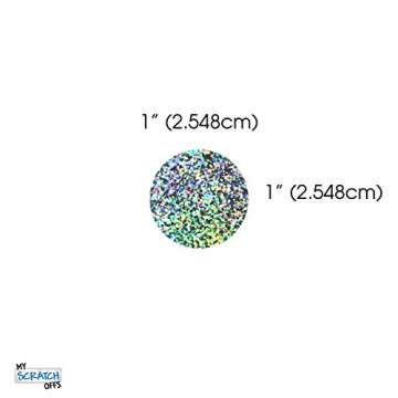 My Scratch Offs 100 Pack Glitter 1 inch Holographic Silver Round Scratch Off Sticker Labels for DIY ...