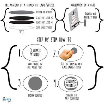 My Scratch Offs 100 Pack Glitter 1 inch Holographic Silver Round Scratch Off Sticker Labels for DIY Make Your Own Lottery Raffle Ticket Replica Games Custom Cards Announcement