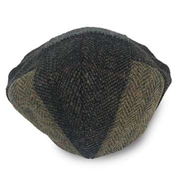 Mucros Weavers Irish Trinity Patch Cap, Irish Hat for Men, Wool Newsboy Cap, Flat Wool Hat