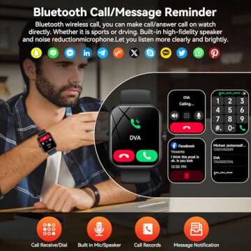 Smart Watch(Answer/Make Calls), 1.83" Smartwatch for Men Women Alexa Built-in, Fitness Tracker with ...